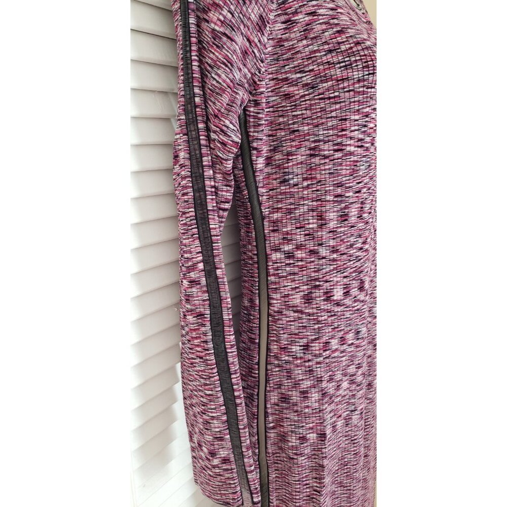 NWT KADA THE SPACE DYE RIBBED SWEATER MIDI DRESS WILD BERRY LARGE - Picture 9 of 14